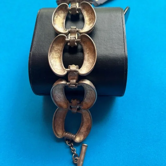 Givenchy New Old Stock Vintage Pewter Tone Chunky Link Bracelet